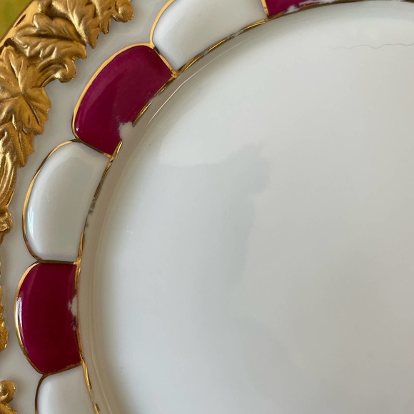 Vintage Meissen dessert plate rare golden Pink and Gold - Picture 2 of 11